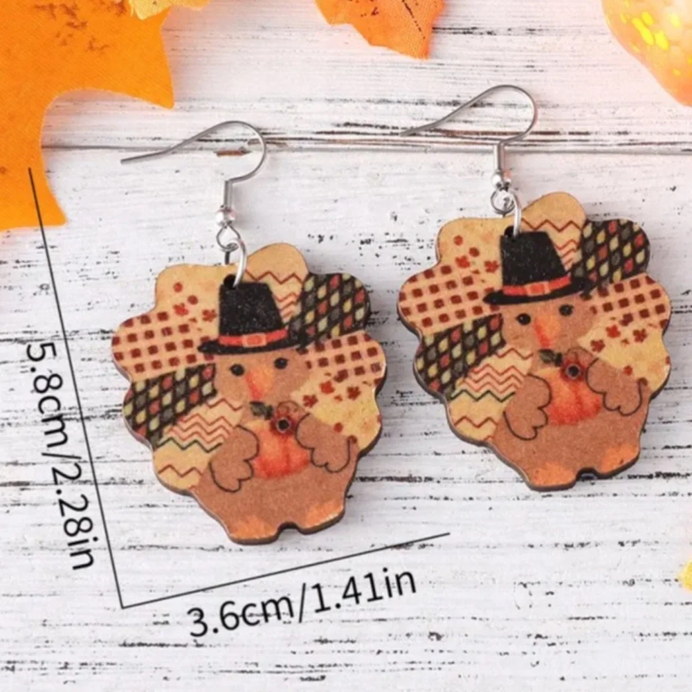 NWT! Thanksgiving & Autumn Wood Pierced Earrings! 1/$9 OR 2/$16 OR 3/$21!